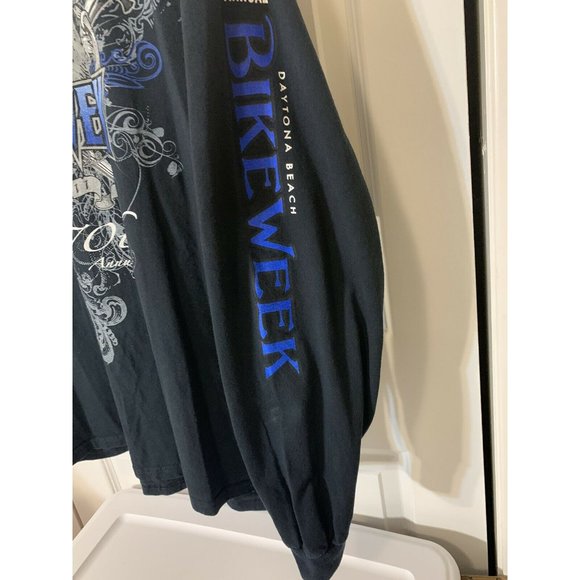 70th Annual Bike Week Daytona Beach Long Sleeve T-Shirt‎ 2011 Black Sz XL Gildan - Picture 2 of 7